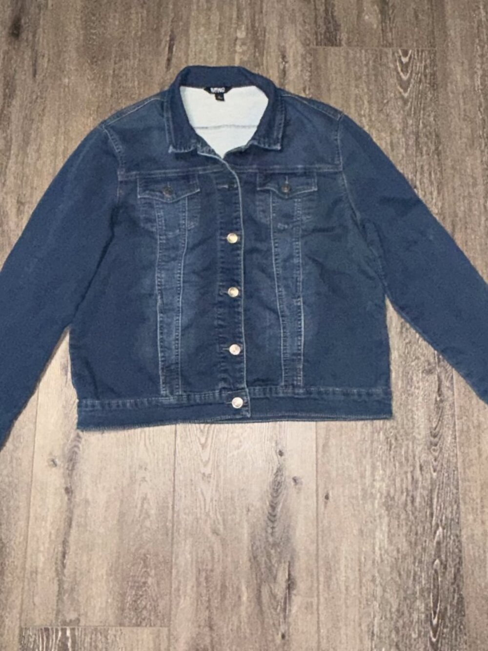 Buffalo David Bitton Womens Blue Long Sleeve Denim Trucker Jacket Size L